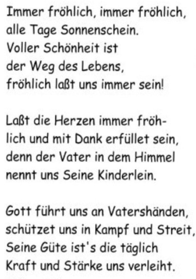 Lied: Immer frhlich