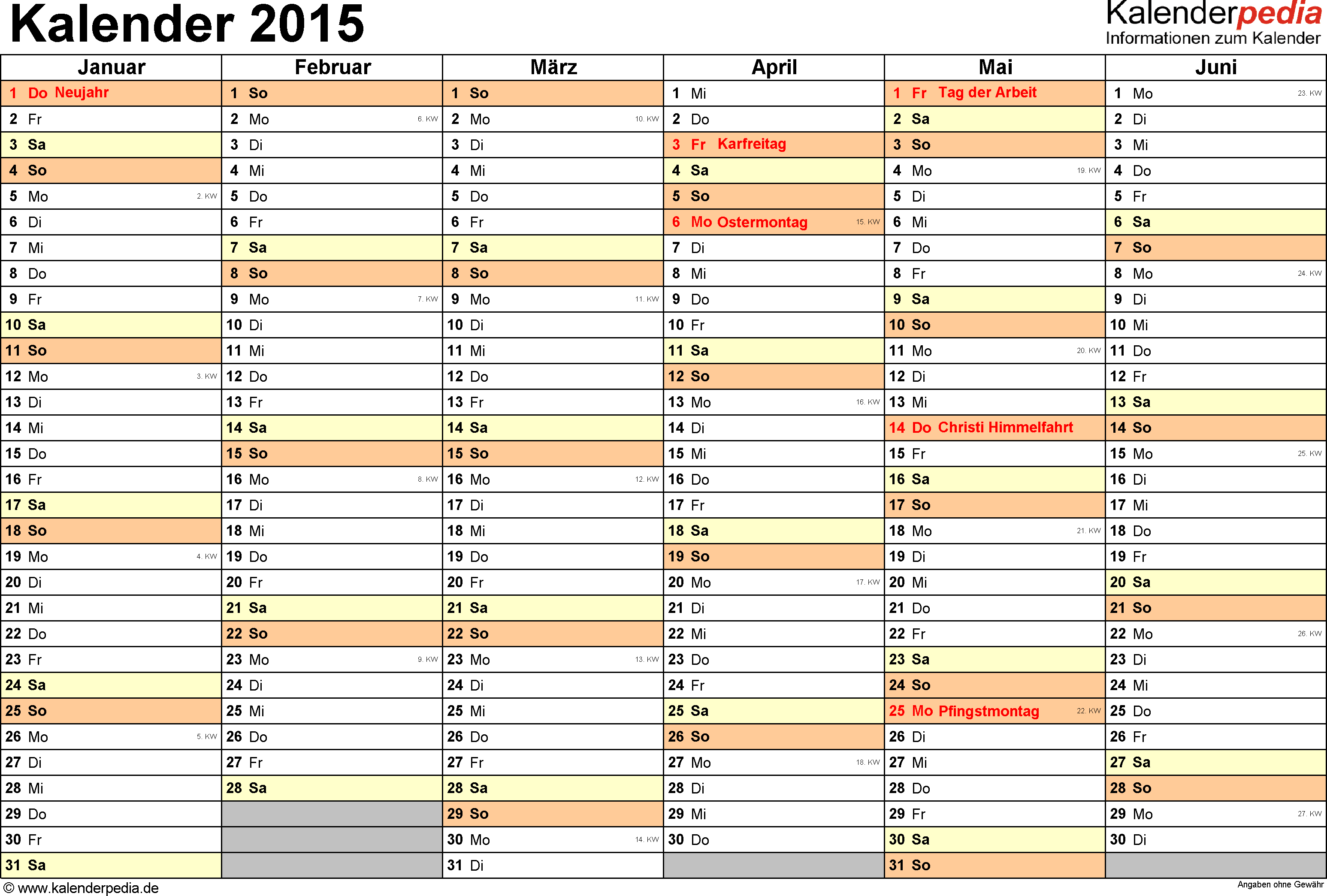 Kalendarium 2015