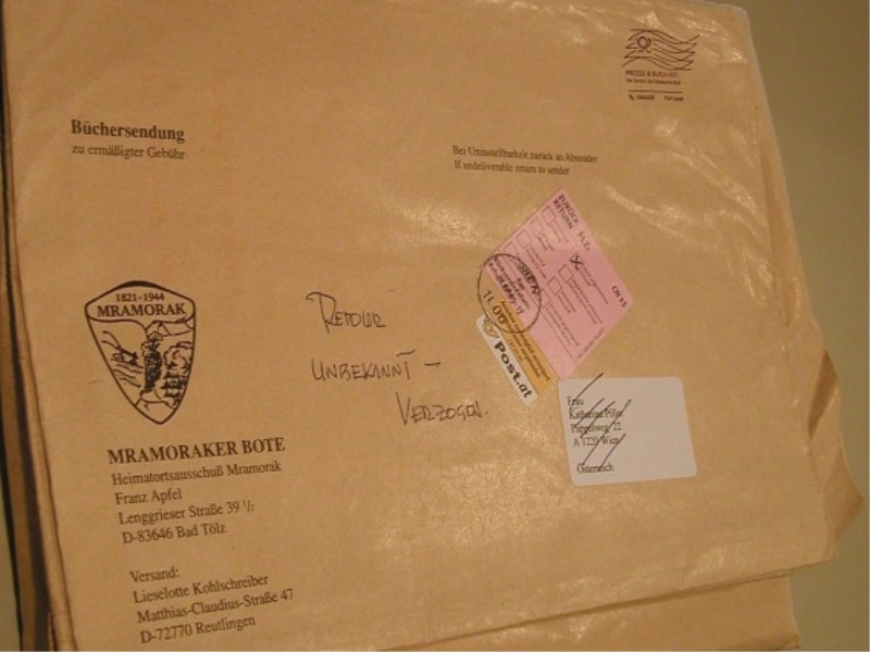 R�ckl�ufer des Mramoraker Boten