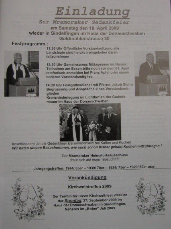 Einladung im Boten - Nr.1 / 2009)