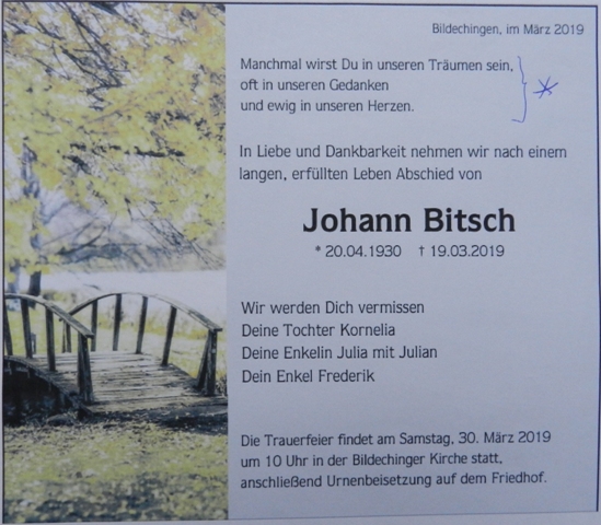 Johann Bitsch - März 2019