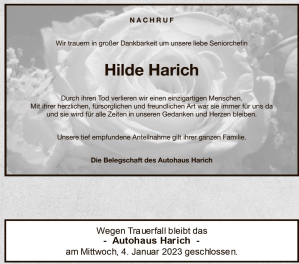 Traueranzeige-Harich-Pohl