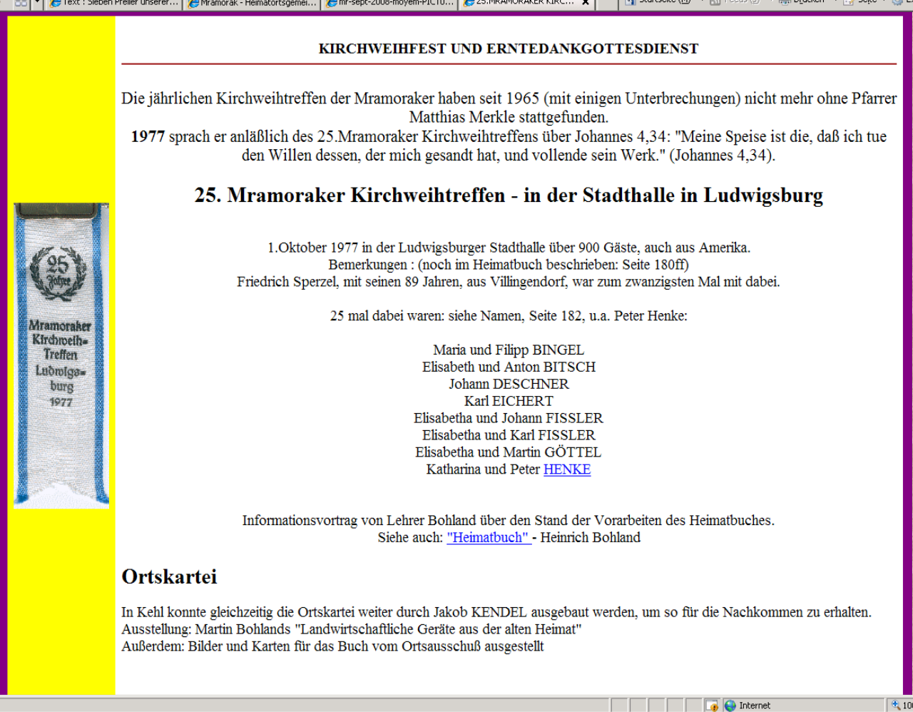 Mramoraker Kirchweih - 25 Jahre