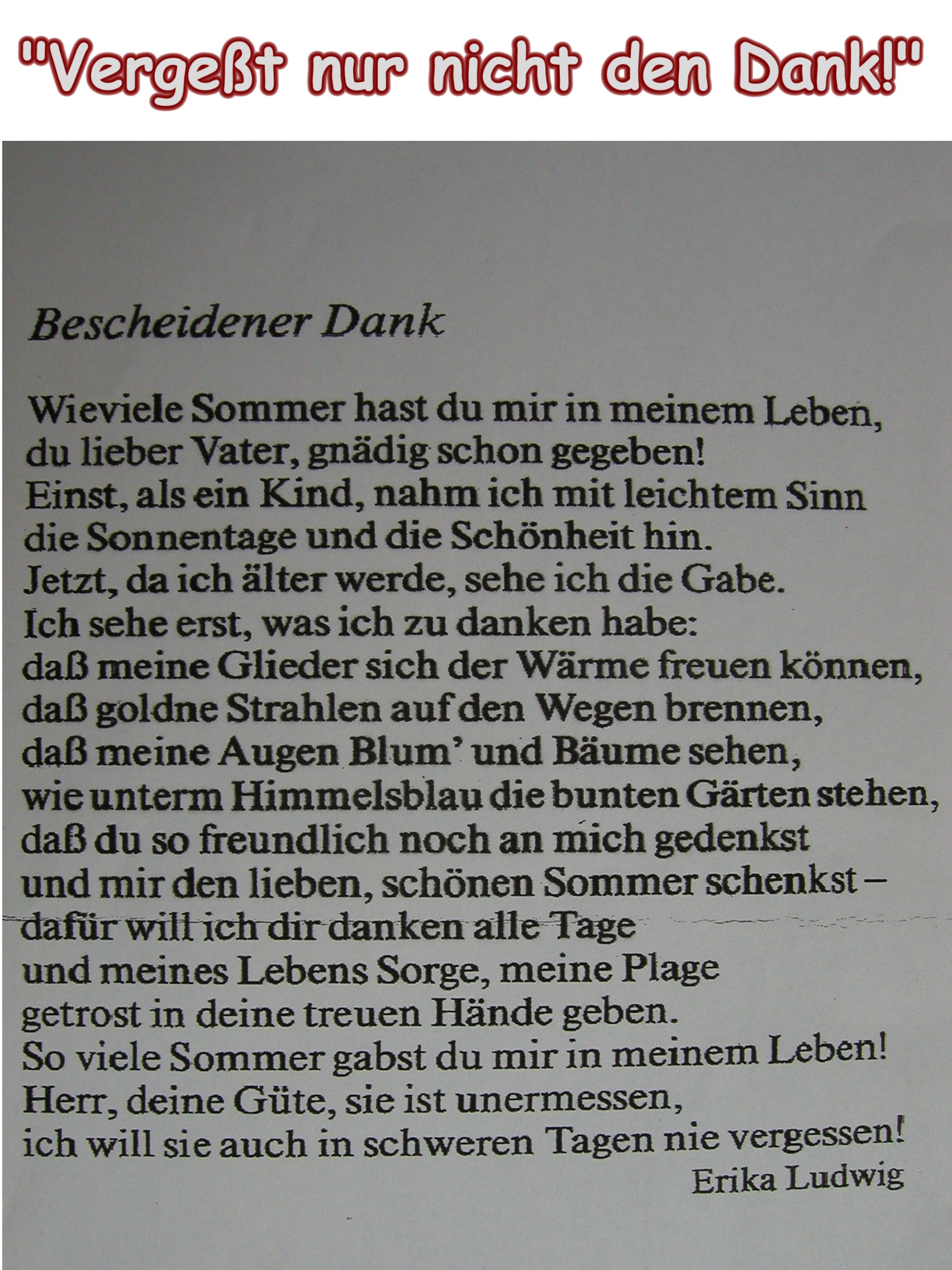 Bescheidener Dank