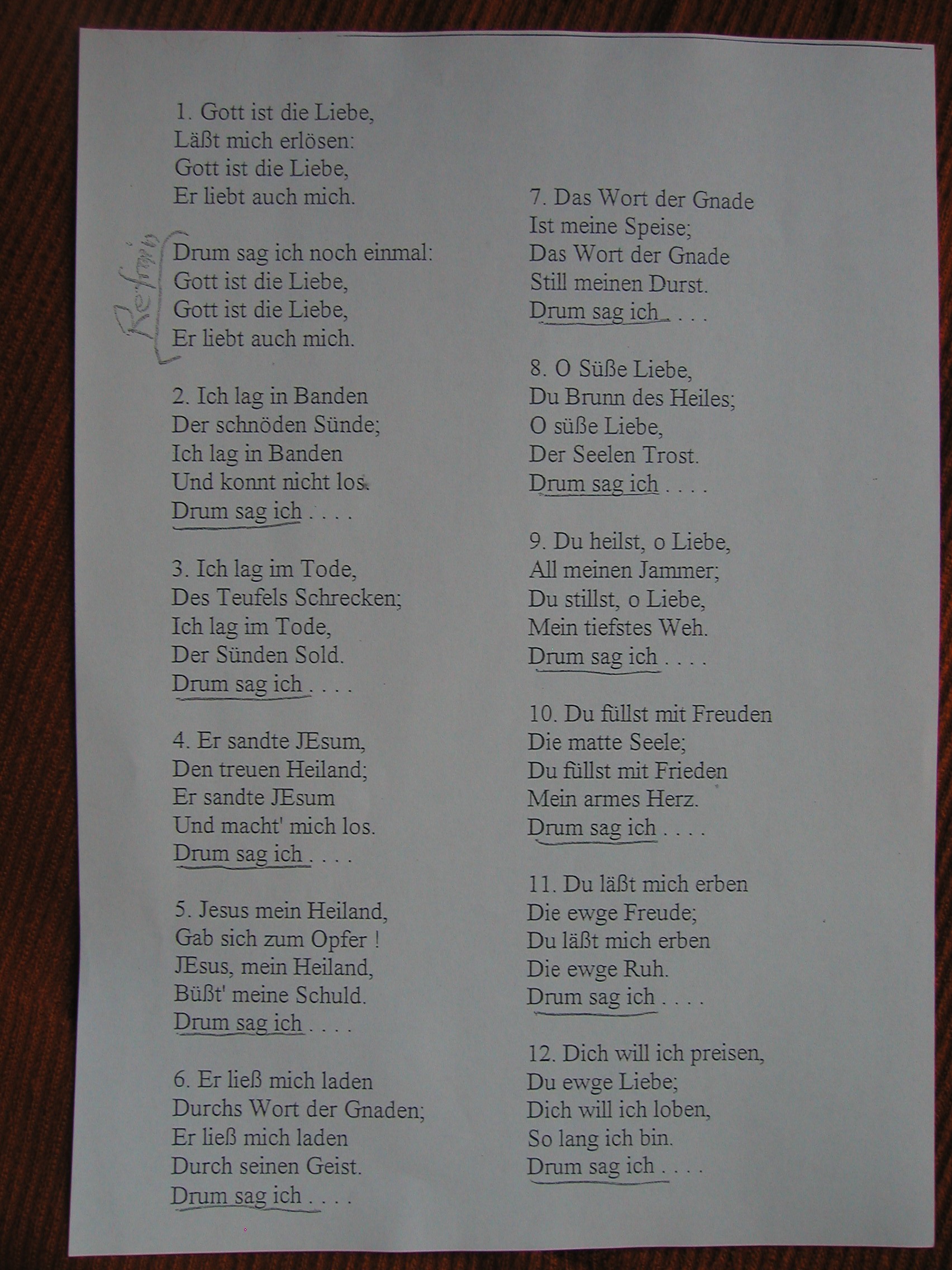 Gott ist die Liebe - Text